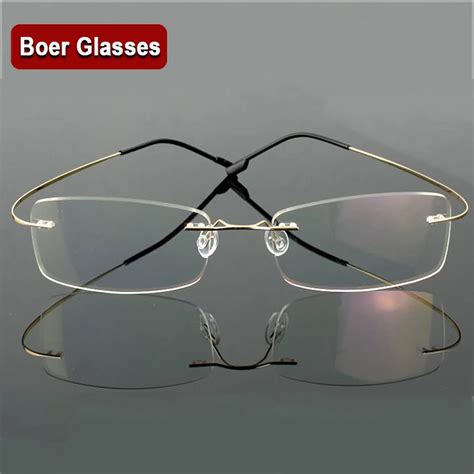 unisex rimless glasses.